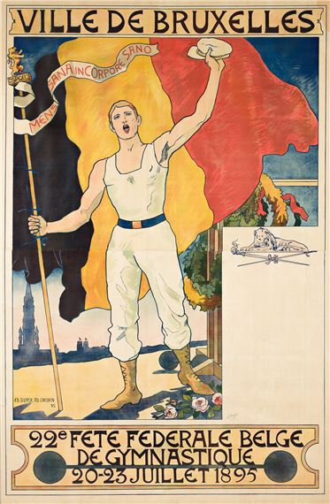 VILLE DE BRUXELLES / 22E FETE FEDERALE BELGE DE GYMNASTIQUE. by Adolphe Crespin, 1895