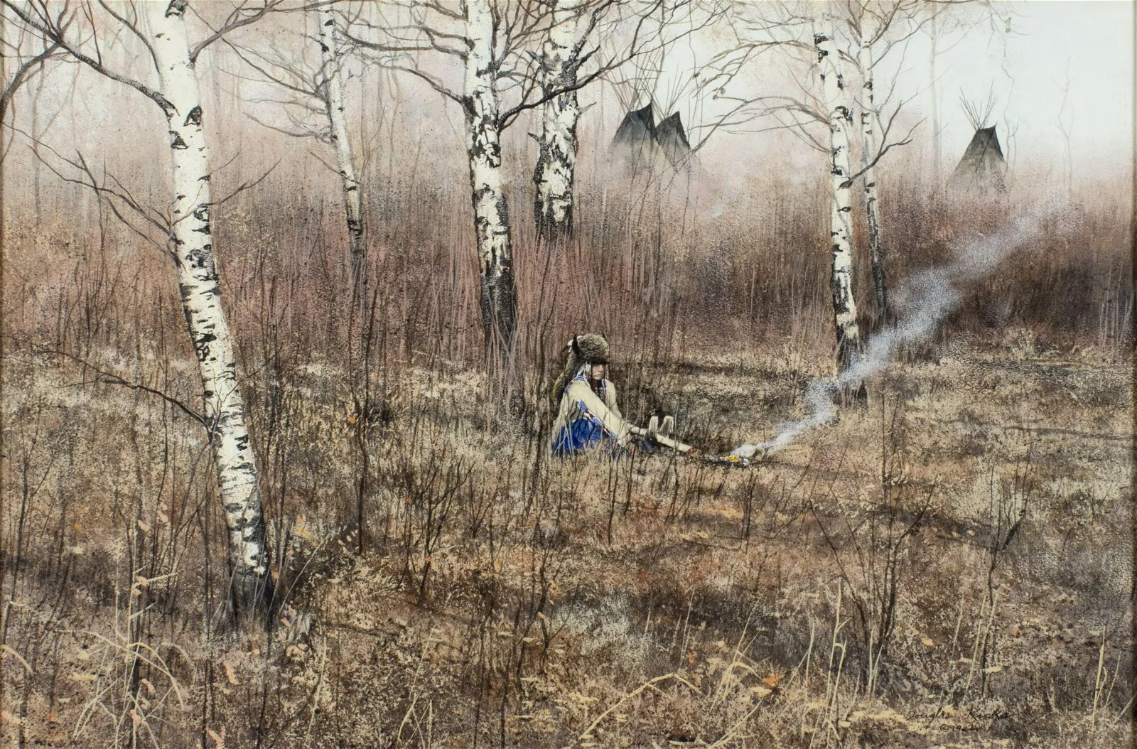 Douglas Ricks | Blackfoot Camp in the Woods (1982) | MutualArt