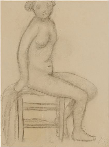 Seated Nude & Standing Nude (A Double-Sided Work) by Paula Modersohn-Becker