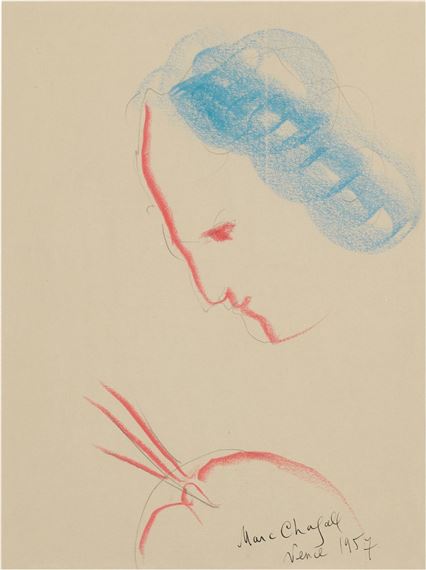 Autoportrait by Marc Chagall, dated 1957
