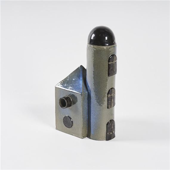 Peter Rumble | A Black Capella Tower Brutalist Ceramic Form By Peter ...