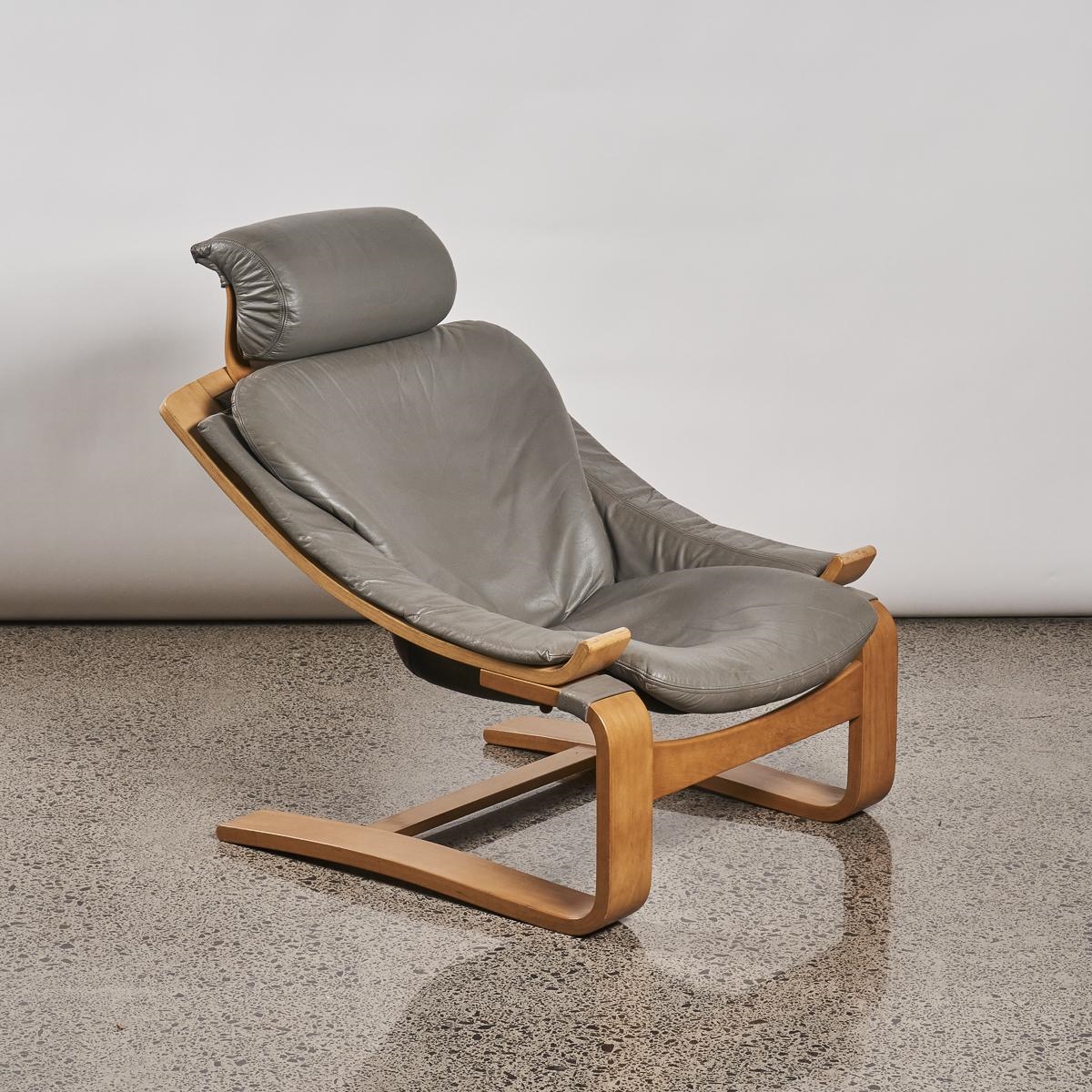 Artwork by Ake Fribyter, An Ake Fribytter 'Kroken' Cantilever Armchair By Nelo, Made of canvas