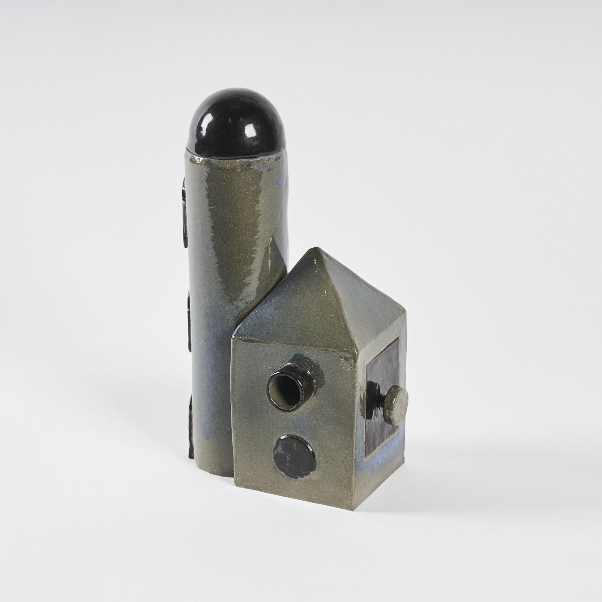 Peter Rumble | A Black Capella Tower Brutalist Ceramic Form By Peter ...