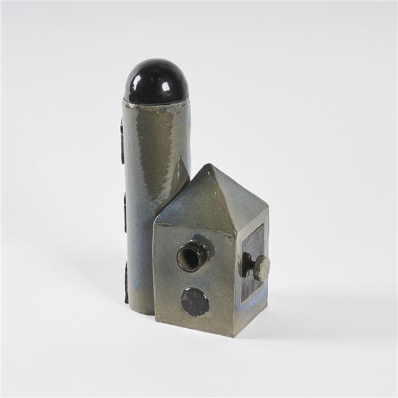 Peter Rumble | A Black Capella Tower Brutalist Ceramic Form By Peter ...
