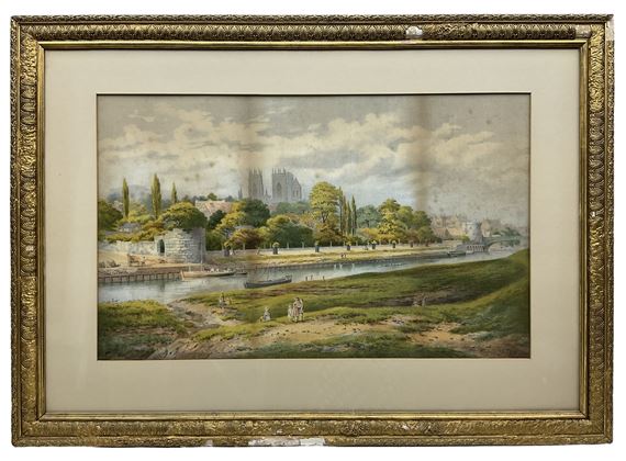 George Fall | River Ouse with View of York and Lendal Bridge (Late 19th ...