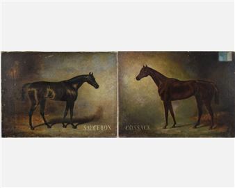"Portrait du cheval Cossack" et "Portrait du cheval Saucebox" - Victor Adam