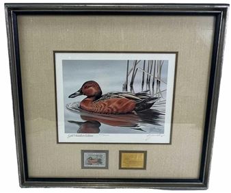 1985 FEDERAL MEDALLION  DUCK STAMP & PRINT - G. Mobley