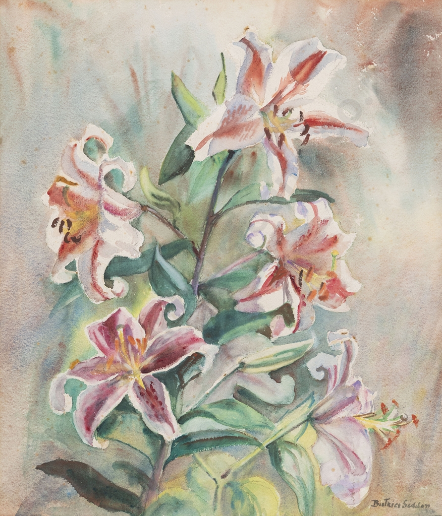 Artwork by Beatrice Seddon, Lilies, Made of watercolour