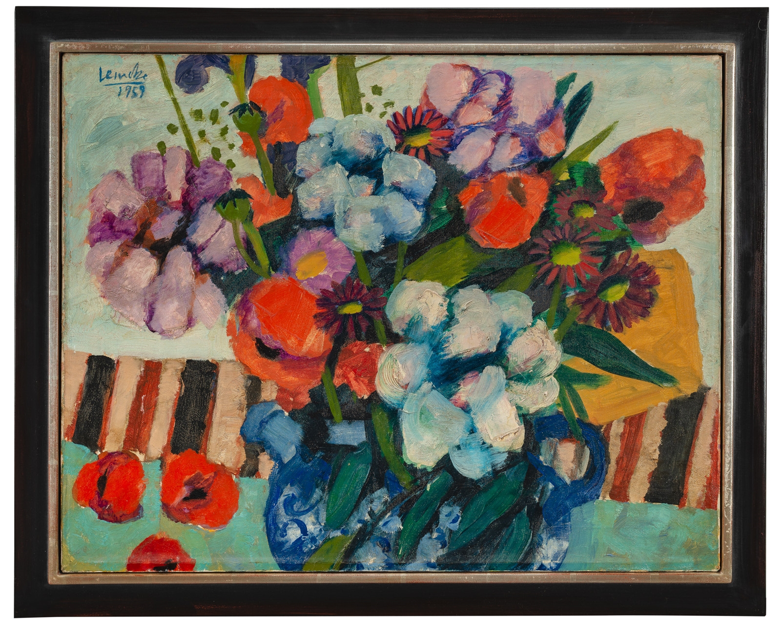 Artwork by Dietmar Lemcke, Flower still life, Made of Oil on canvas