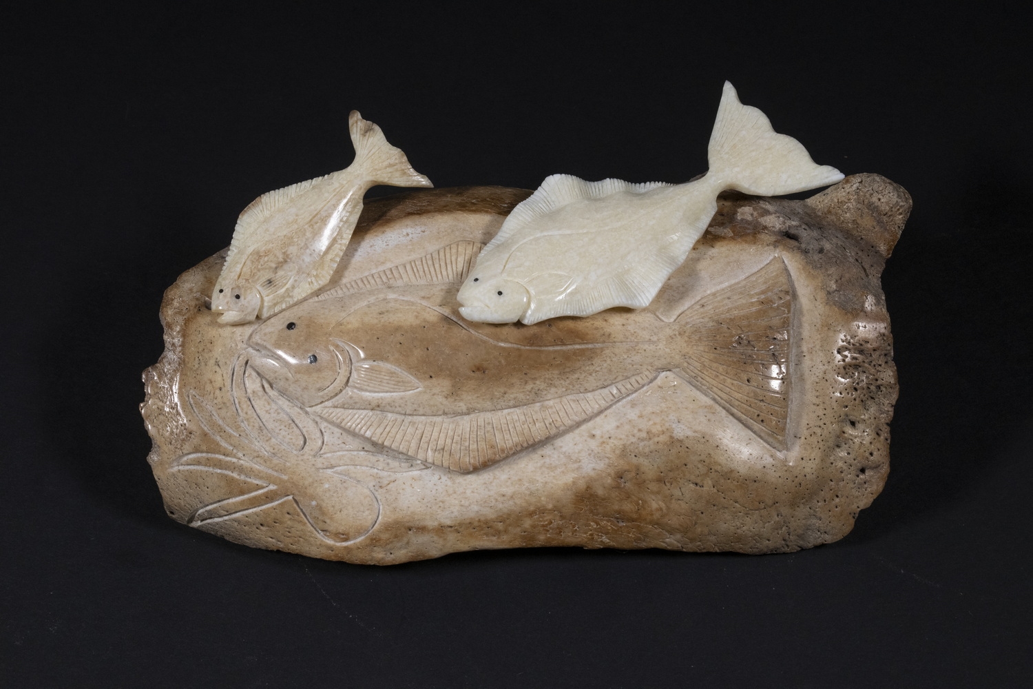 Dennis H. Pungowiyi INUIT CARVING OF HALIBUT FETISH MutualArt