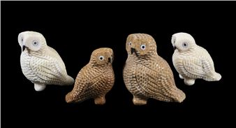 INUIT SCULPTURES OF OWLS - Bert Oozevaseuk