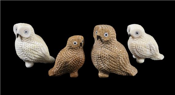 INUIT SCULPTURES OF OWLS - Bert Oozevaseuk
