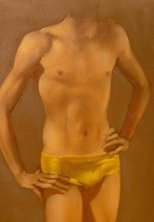 Artwork by Robert R. Bliss, Yellow Torso, Made of Oil on Masonite