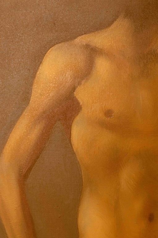 Artwork by Robert R. Bliss, Yellow Torso, Made of Oil on Masonite