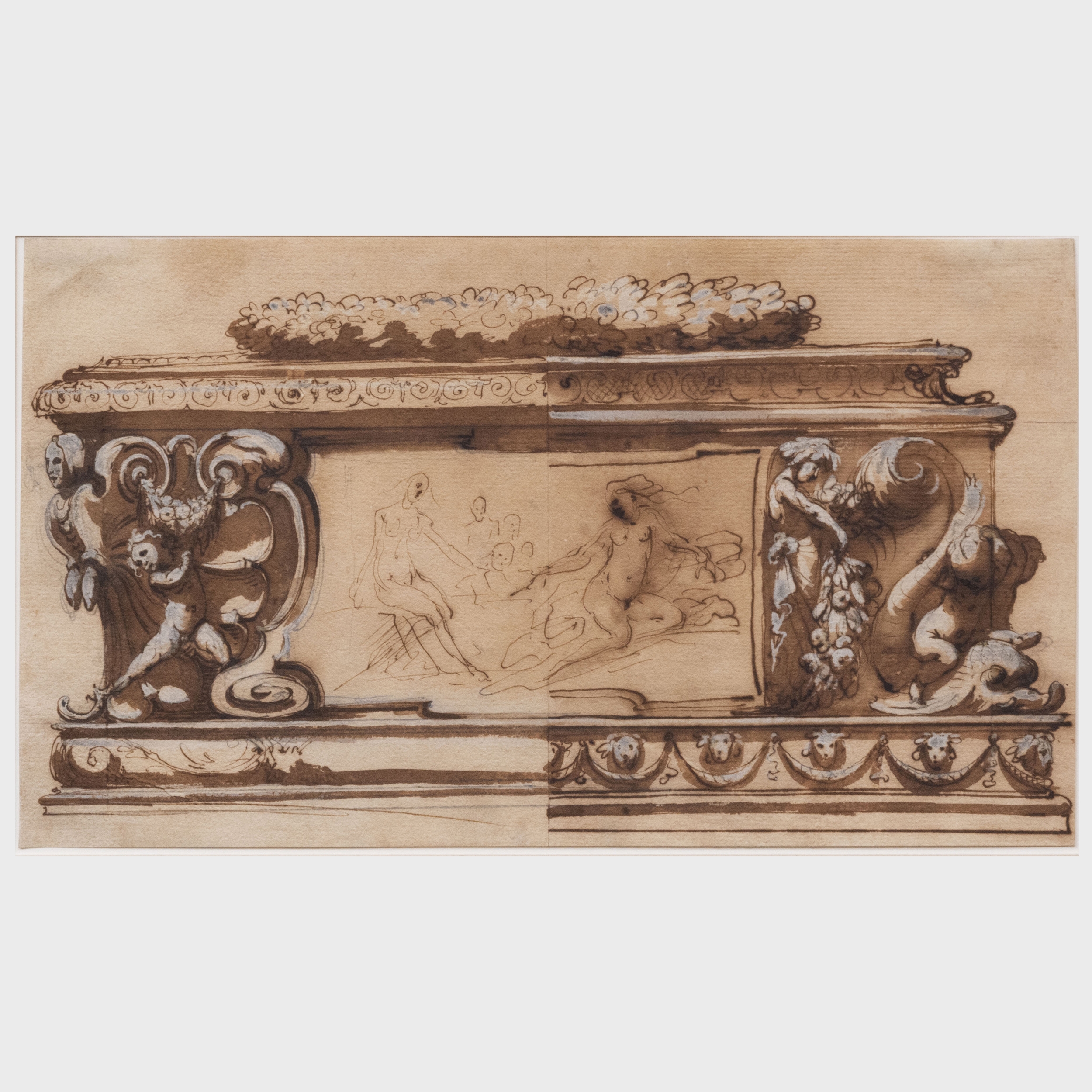 Artwork by Fabrizio Boschi, A Design for a Cassone, Made of Ink on paper