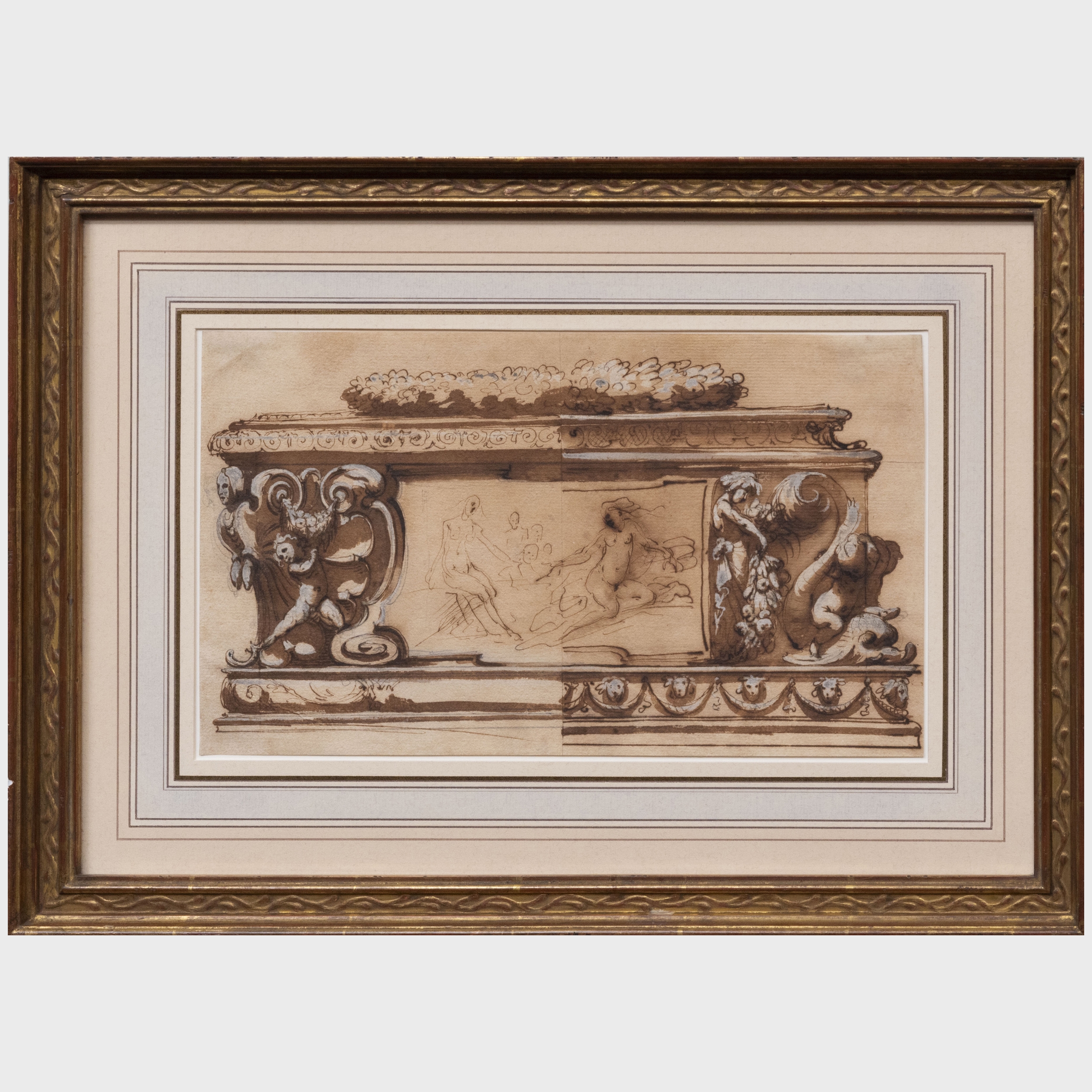 Artwork by Fabrizio Boschi, A Design for a Cassone, Made of Ink on paper