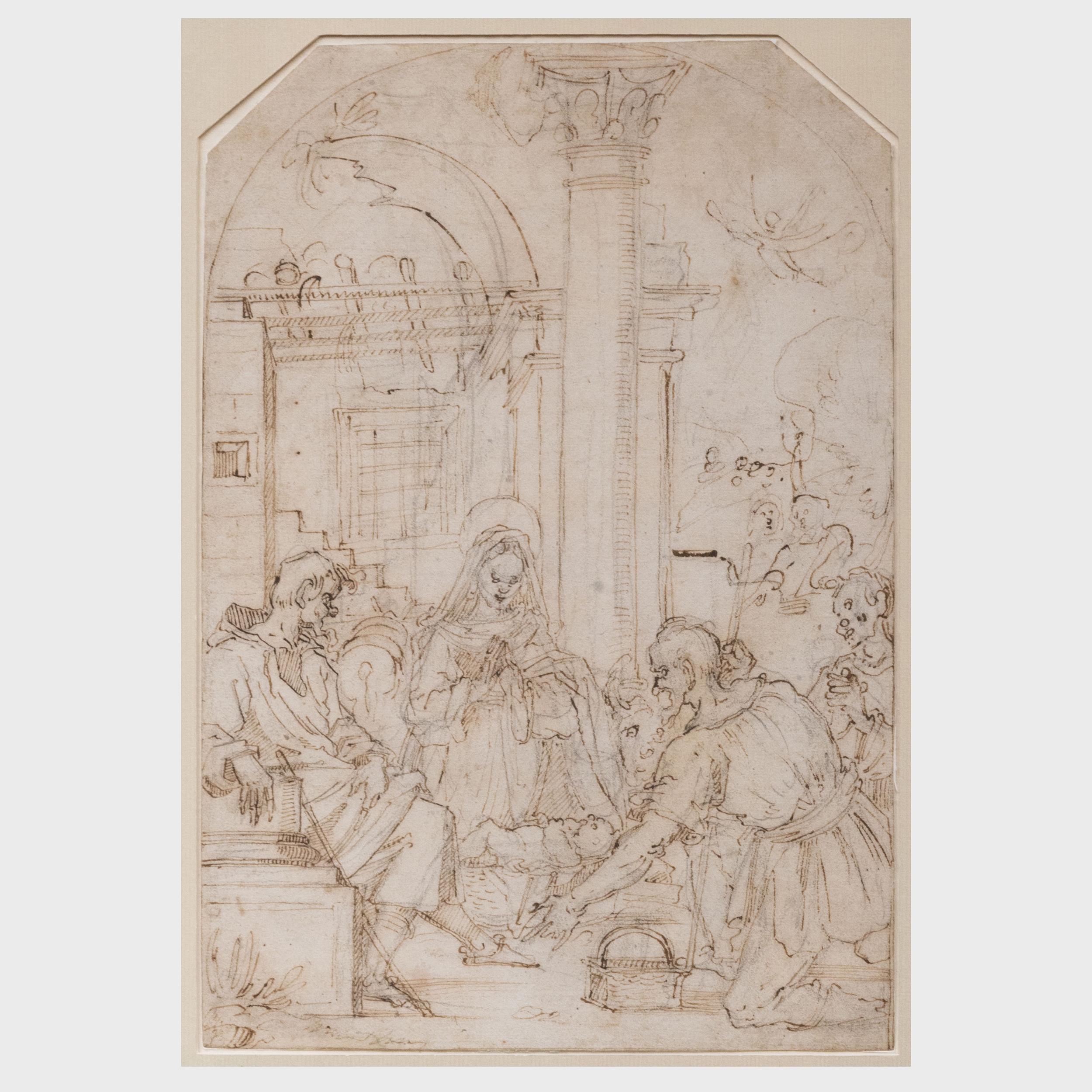 Artwork by Jacopo Chimenti, The Adoration of the Shepherds, Made of Ink and black chalk