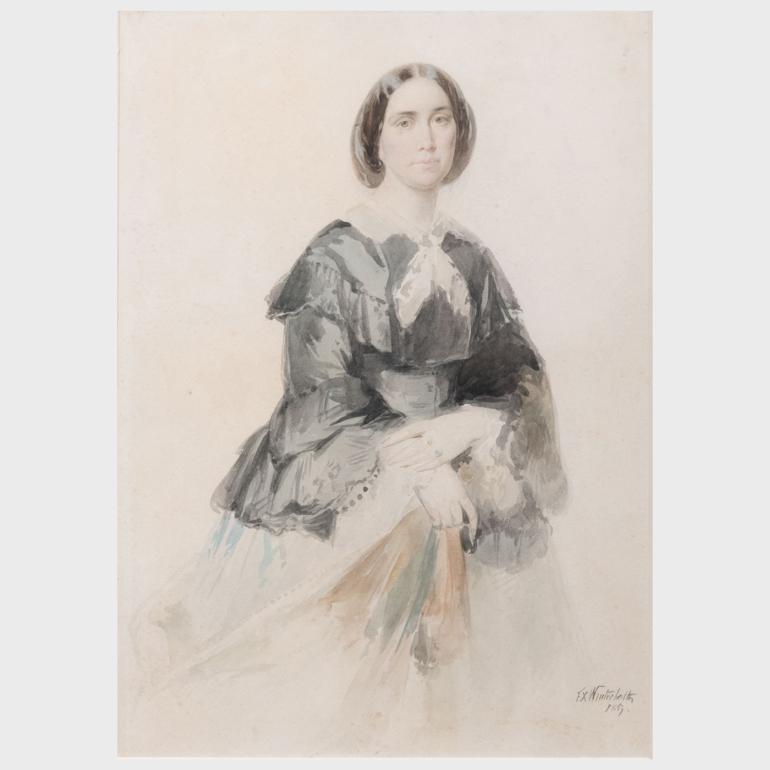 Artwork by Franz Xaver Winterhalter, La Princesse Mathilde, Made of Watercolor on heavy paper
