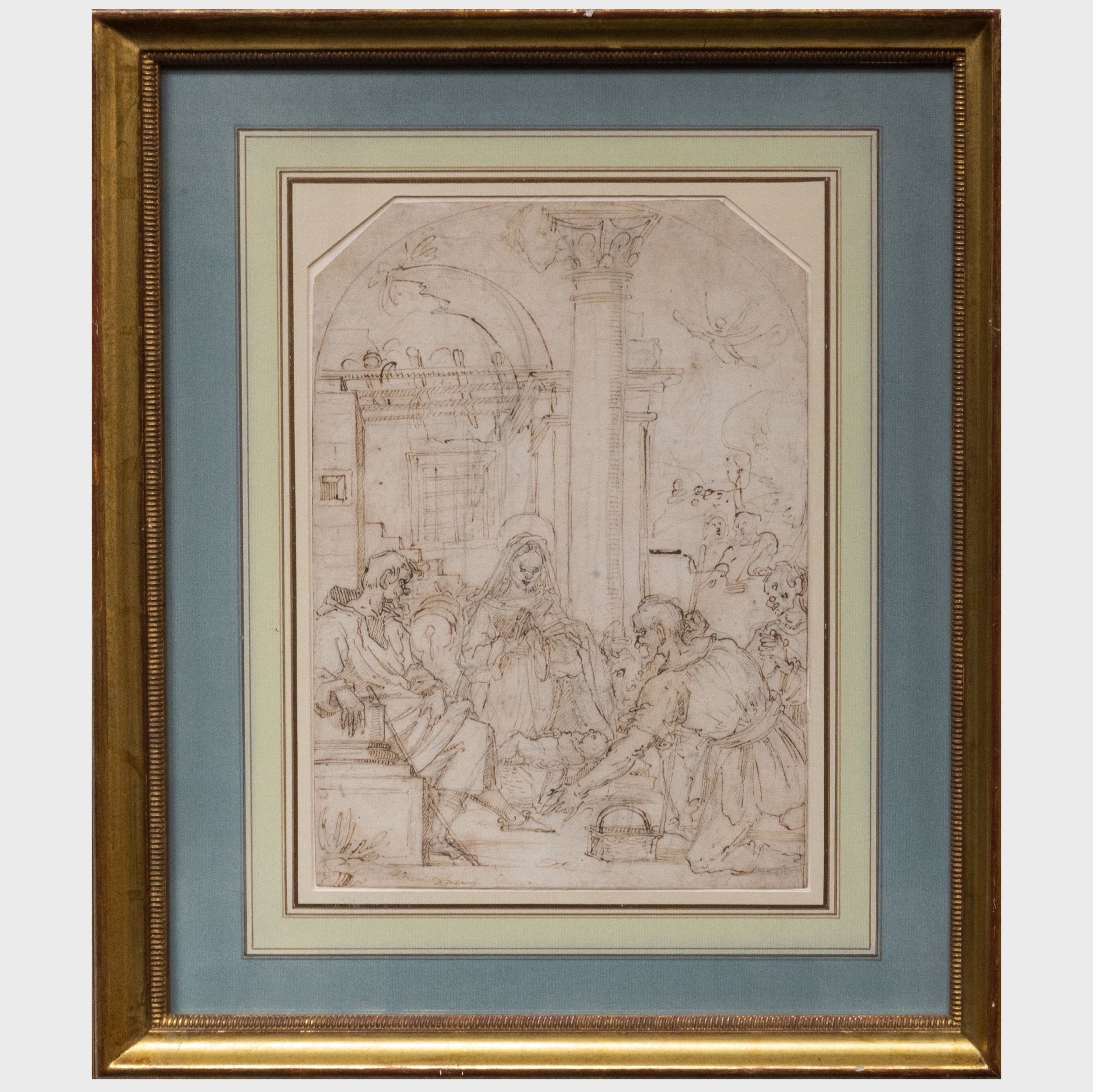 Artwork by Jacopo Chimenti, The Adoration of the Shepherds, Made of Ink and black chalk