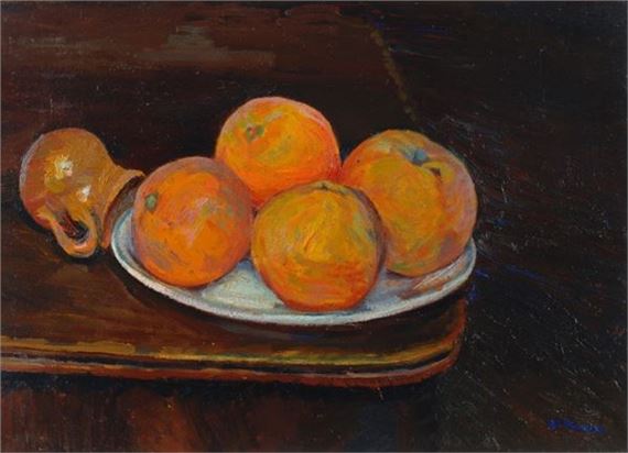 Still Life with Oranges and Carafe by Mario Puccini