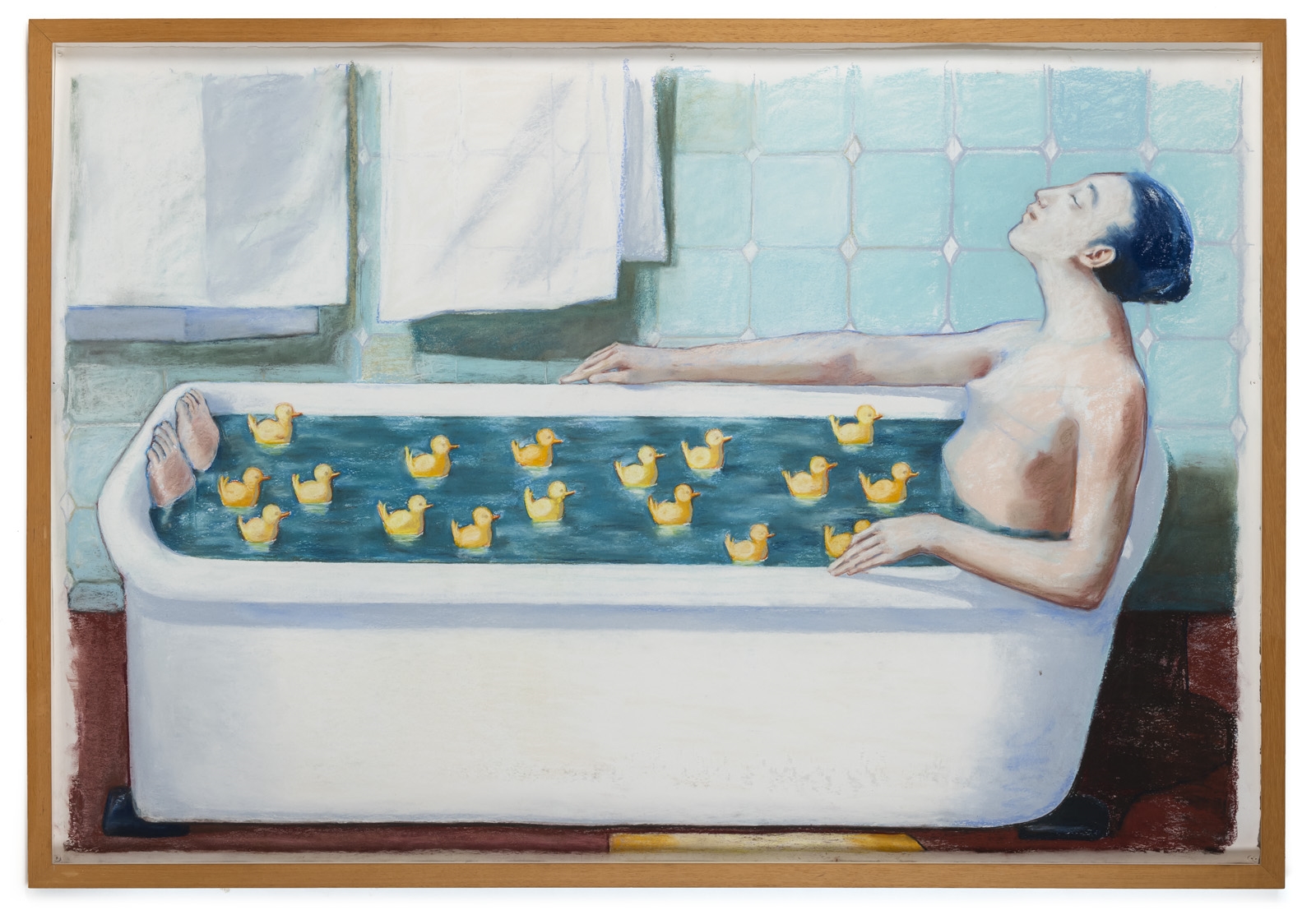 Artwork by Juul Kraijer, Z. T. (Meisje in bad), Made of Pastel on paper