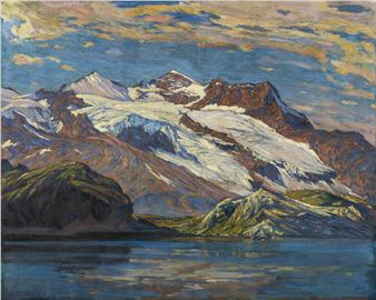 Mountain landscape with lake - Carl Friedrich Felber