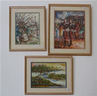 The Pitoo seller, together with two other works by the same hand (3) - Eric O. Borketey