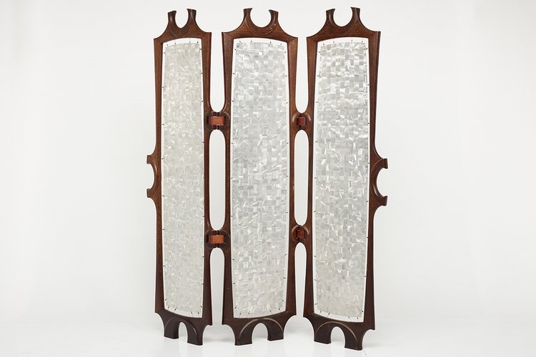 Artwork by Bud Tullis, Three-panel screen, 1990s, Made of panel