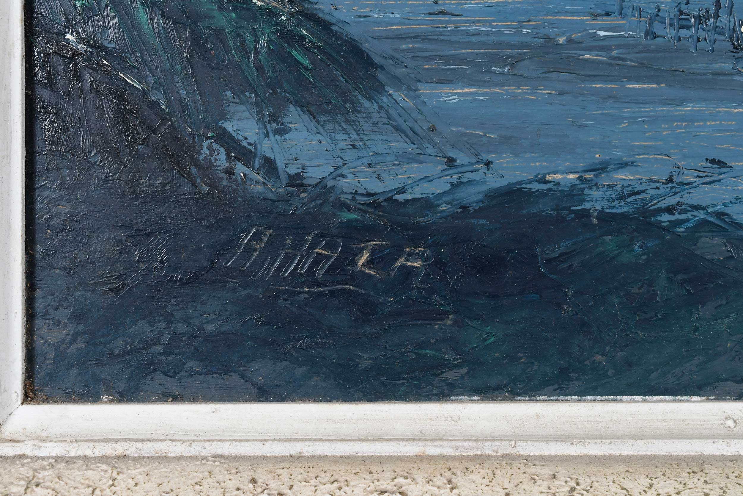 Artwork by Alfred Hair, Seascape, Made of Oil on masonite