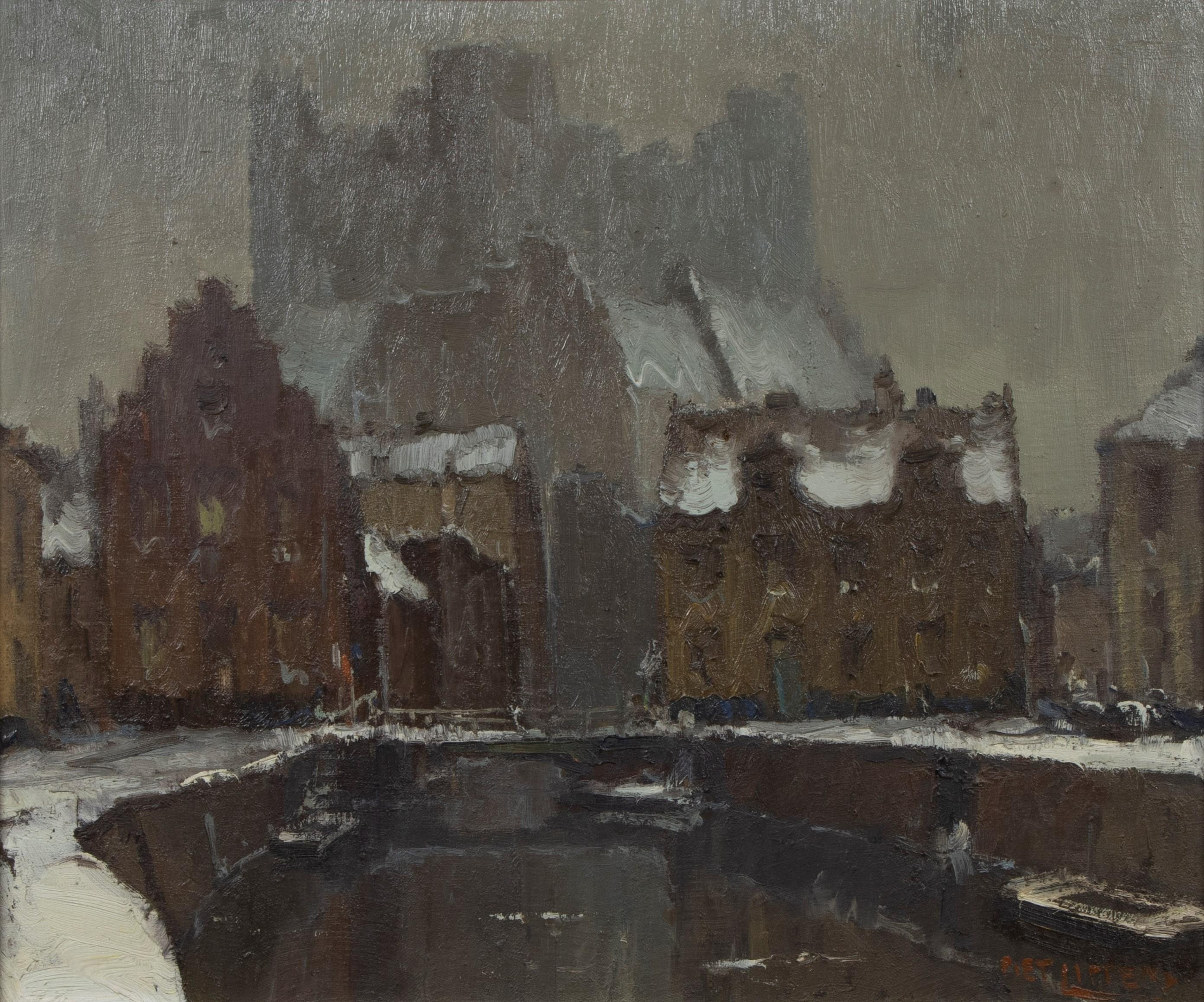 Artwork by Piet Lippens, Chateau des comtes à Gand, Made of Oil on canvas