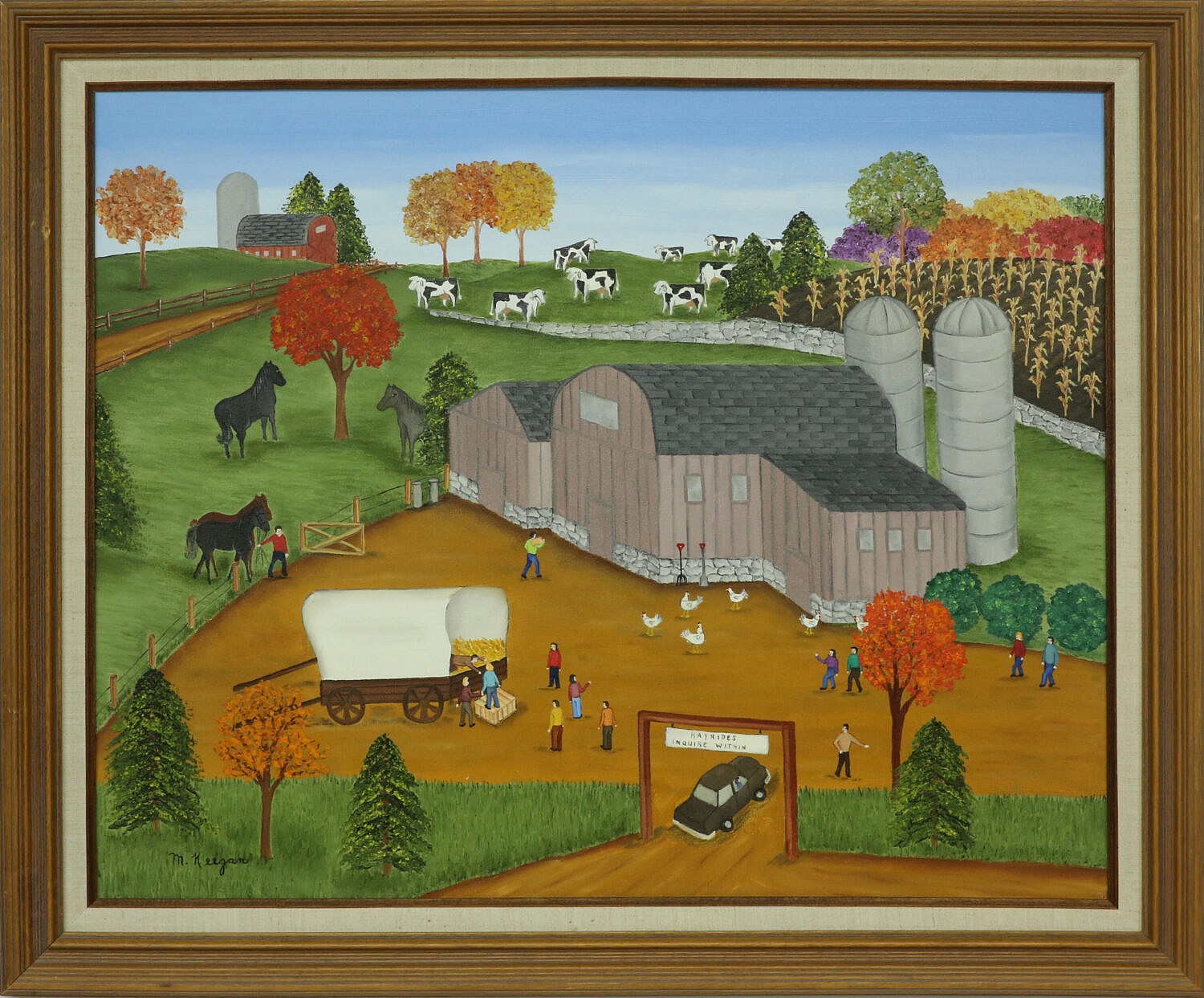 Artwork by Marie Keegan, “Hayrides, Inquire Within, Made of Oil on Canvas