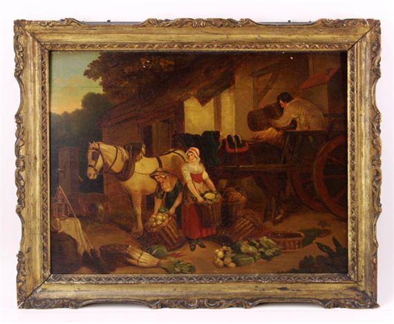 Loading vegetables for the market by Swedish School, 19th Century