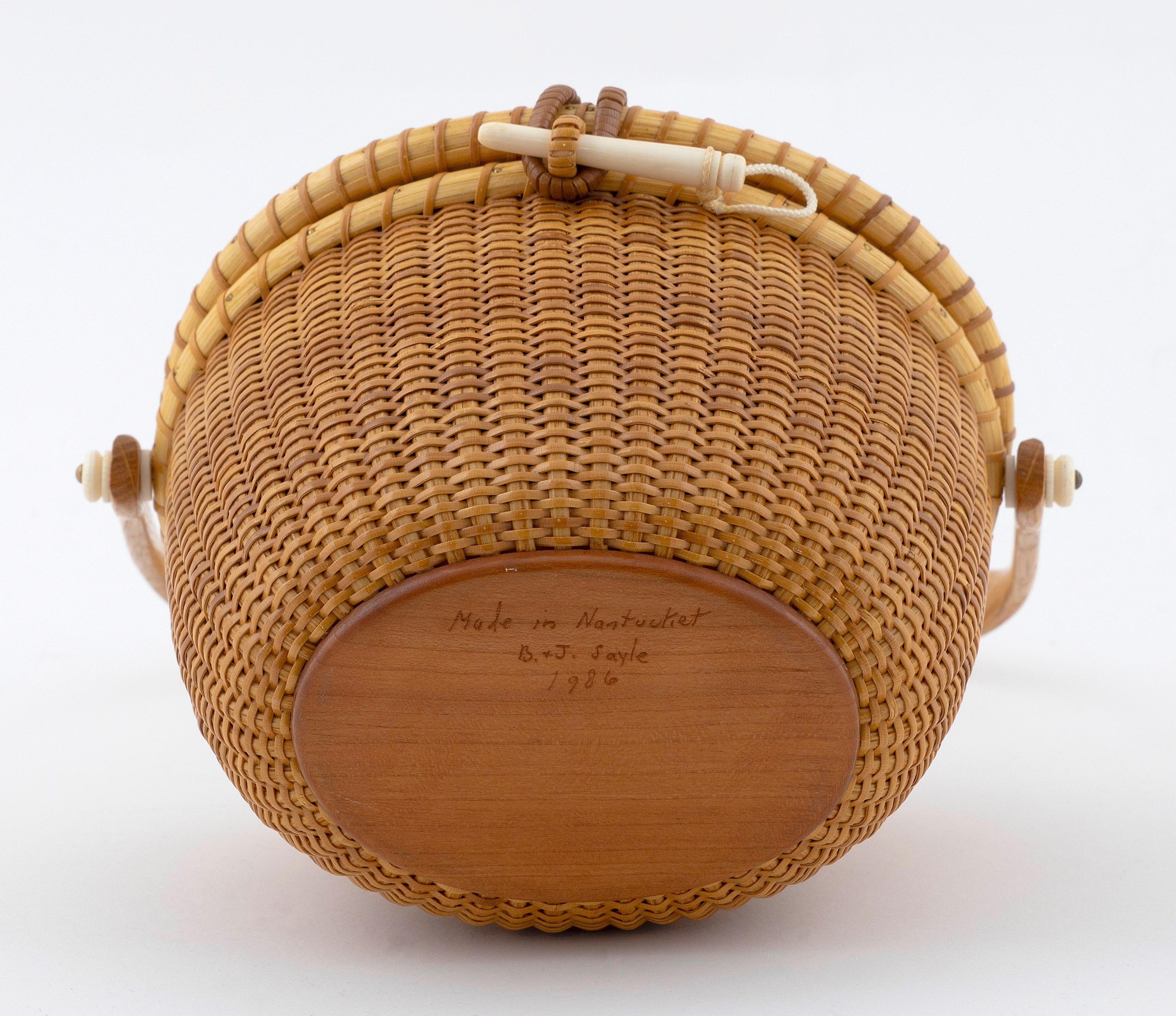 Artwork by Bill and Judy Sayle, BILL AND JUDY SAYLE NANTUCKET BASKET PURSE, Made of basket