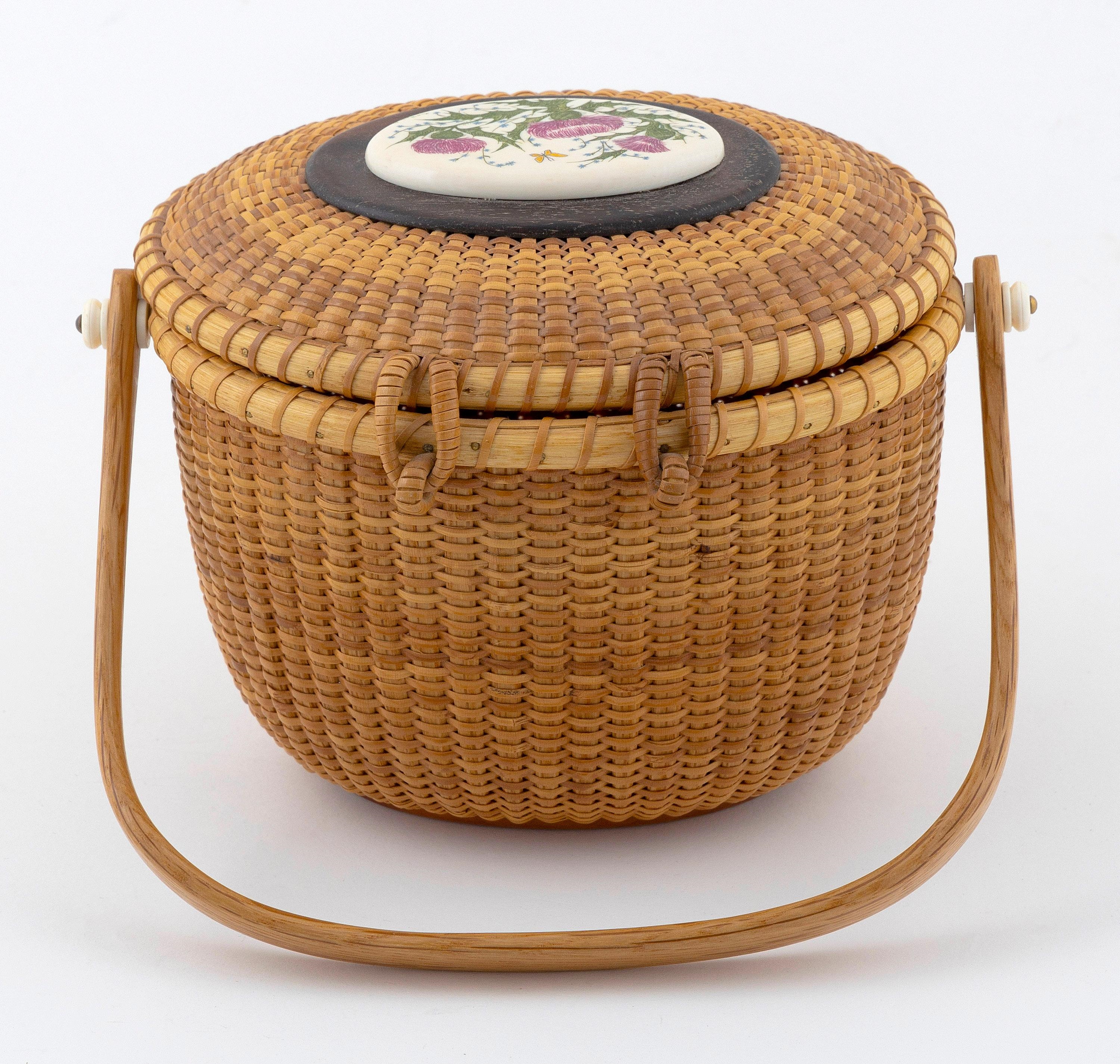 Artwork by Bill and Judy Sayle, BILL AND JUDY SAYLE NANTUCKET BASKET PURSE, Made of basket