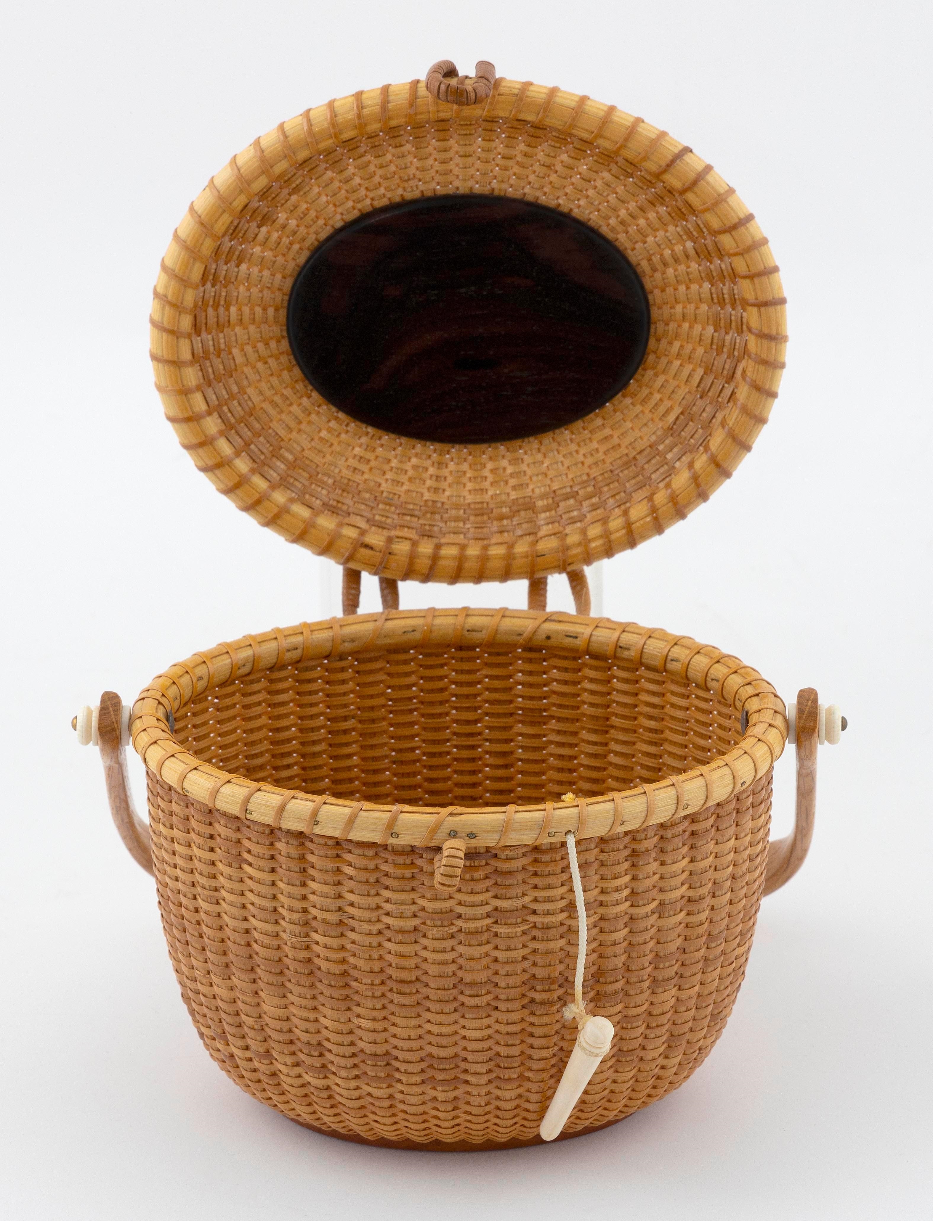 Artwork by Bill and Judy Sayle, BILL AND JUDY SAYLE NANTUCKET BASKET PURSE, Made of basket