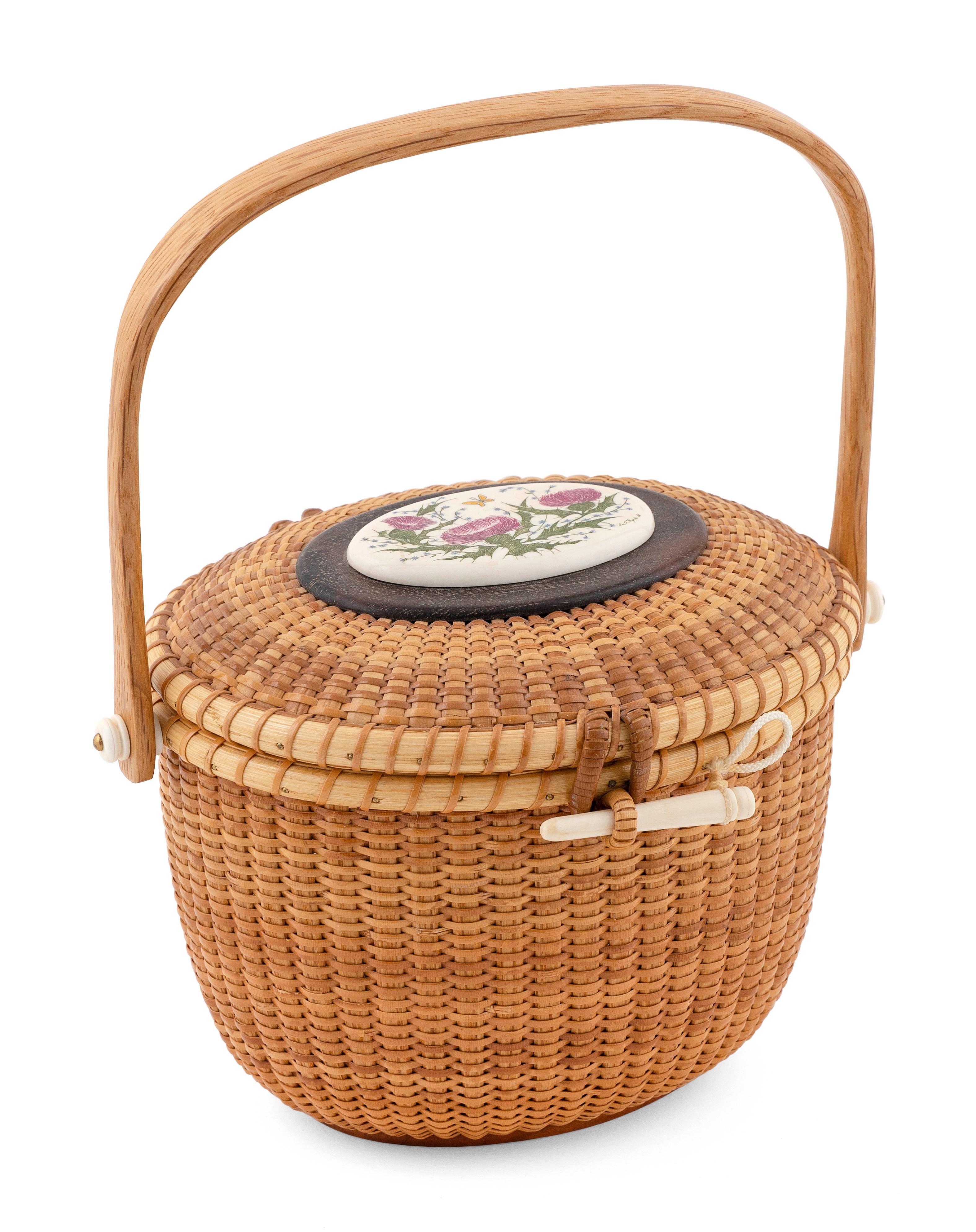 Artwork by Bill and Judy Sayle, BILL AND JUDY SAYLE NANTUCKET BASKET PURSE, Made of basket
