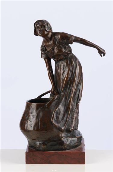 Junge Frau mit großem Henkeltopf by Rudolf Marcuse, 1902