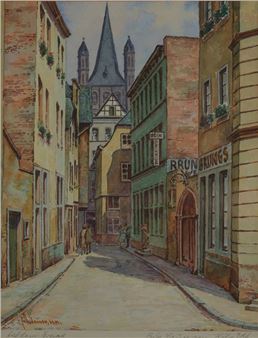 Auf dem Brand mit Blick auf Groß St. Martin - Fritz Sauer Senior