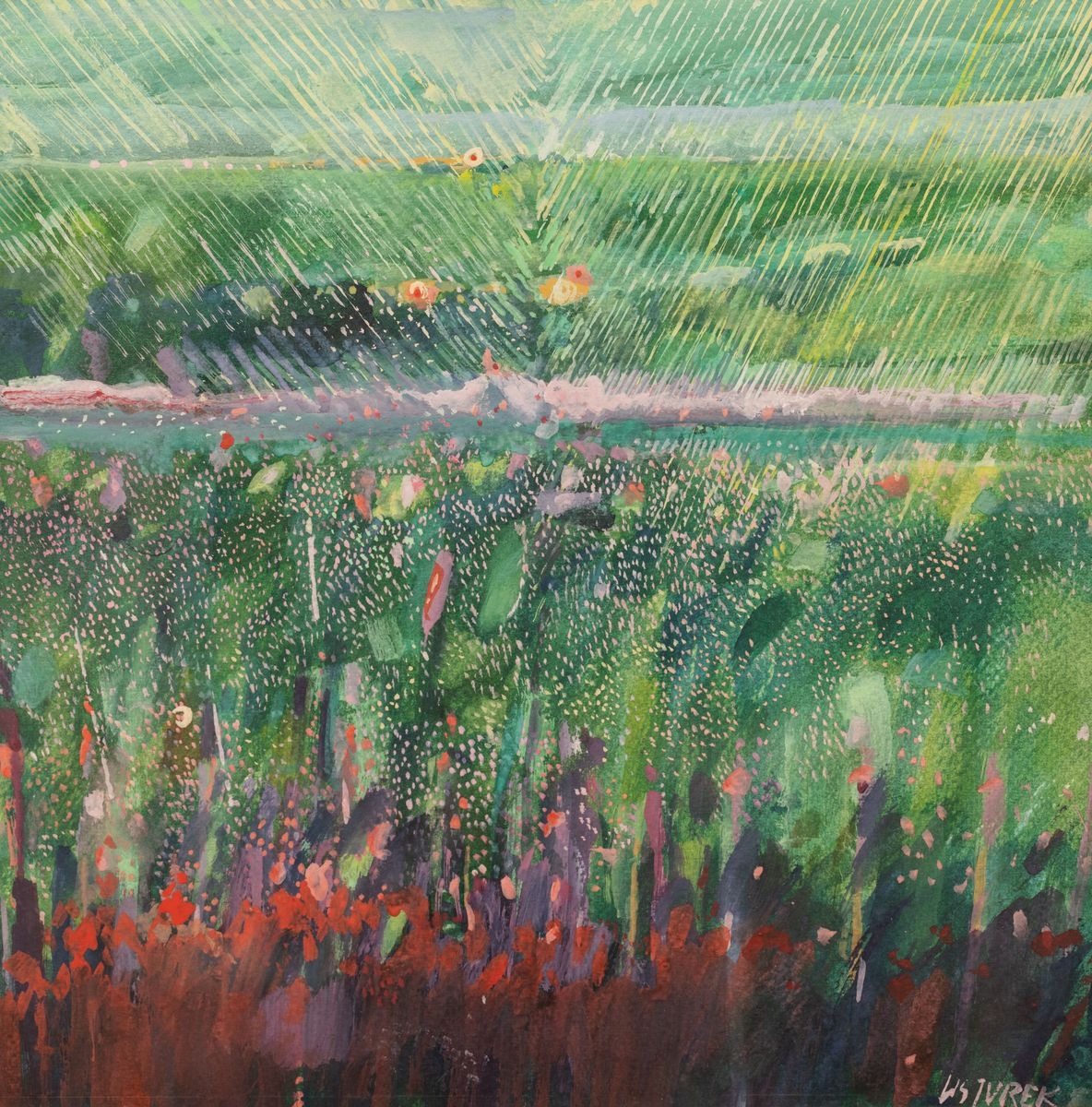 Artwork by Jurek Lis, ŁĄ, Made of Gouache, paper