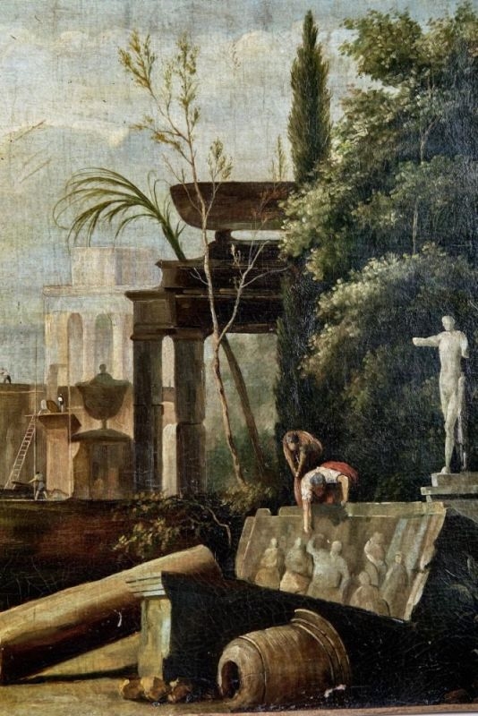 Marco Ricci | Capriccio with Figures among Ancient Ruins with a