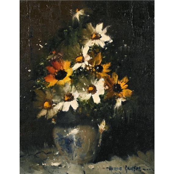 Still Life with Flowers in a Blue and White Vase