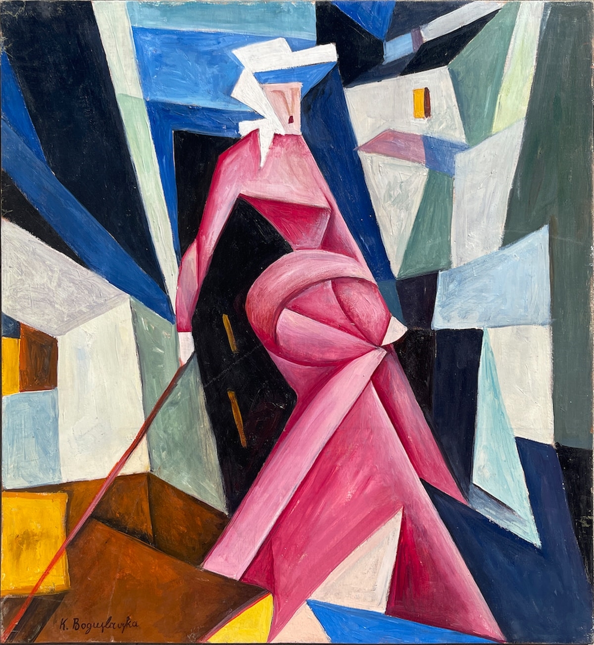 Cityscape with a woman - Kseniya Boguslavskaya