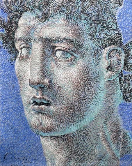 head portrait of a Roman male by Ricardo Cinalli, 1990