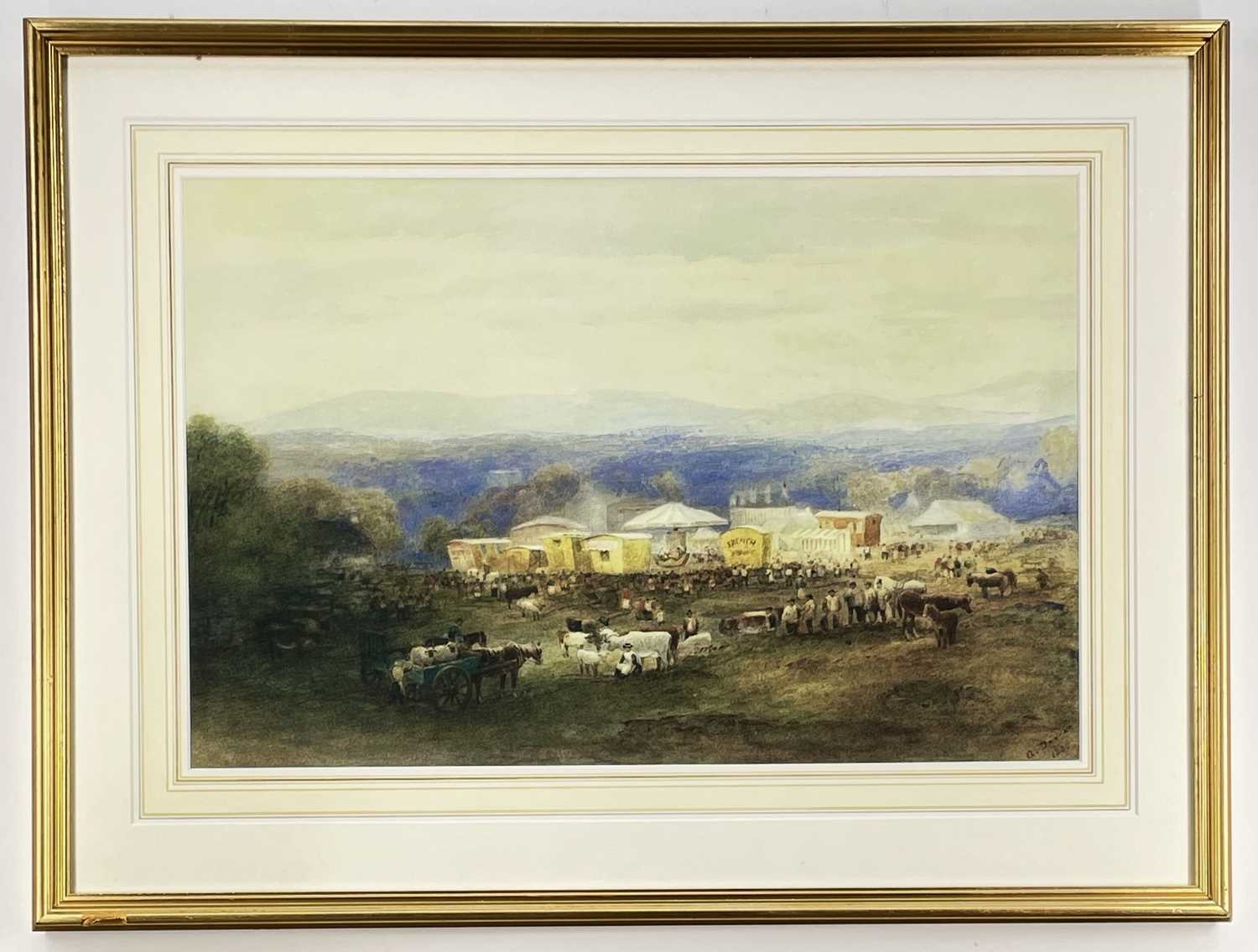 Artwork by A. Duncan, horse-fair scene, Made of print