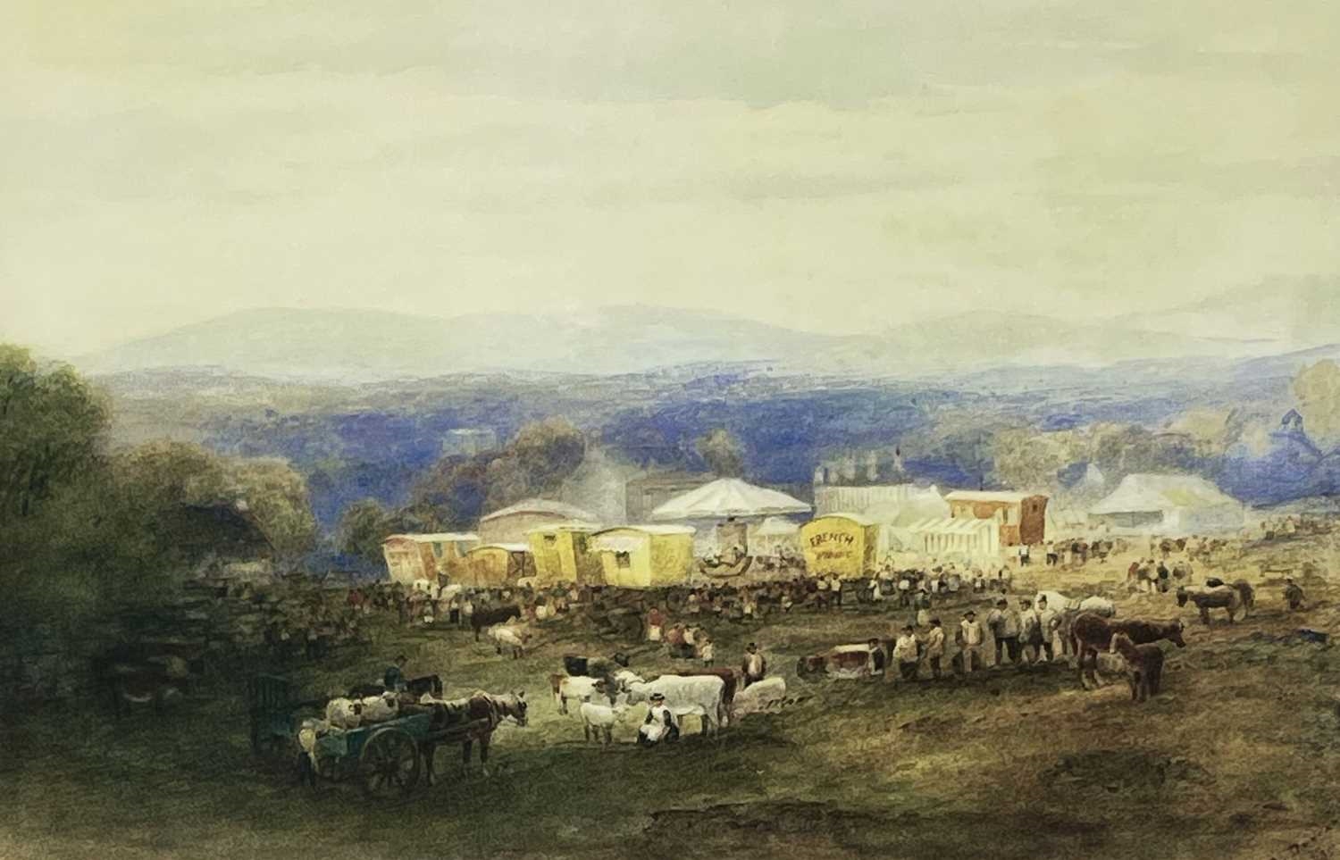 Artwork by A. Duncan, horse-fair scene, Made of print