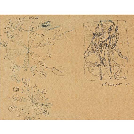 Untitled (Sketches) by Hernando Ocampo, dated 1970