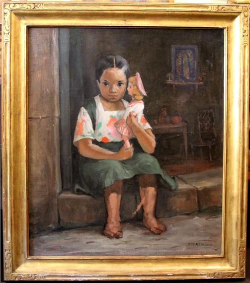 Lindsay Ruth | South American Girl with a Doll | MutualArt