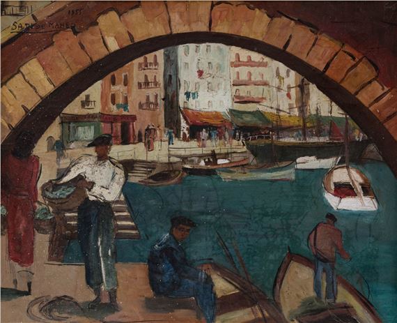 Port scene in the Basque Country - Sadi de Maheo