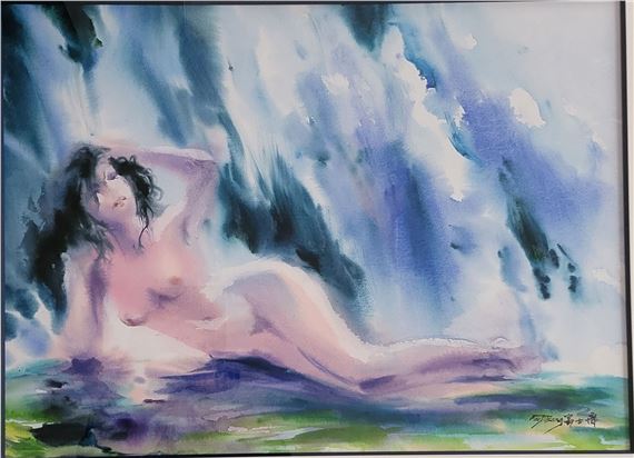 Reclining Nude by Fu Ji Tsang