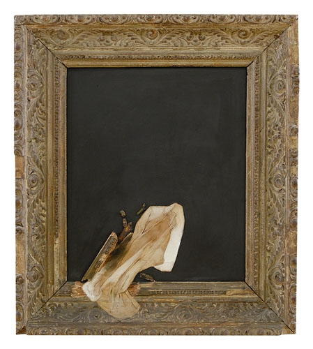 Artwork by Happy Canon, Stacco A (A1), Made of mixed media, fabric and wood appliqués on panel